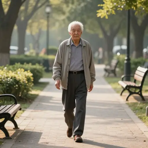 这位养老金领取者每周都会去公园散步。