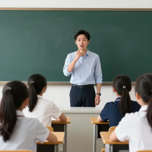 老师教学生们如何改善元音的发音。