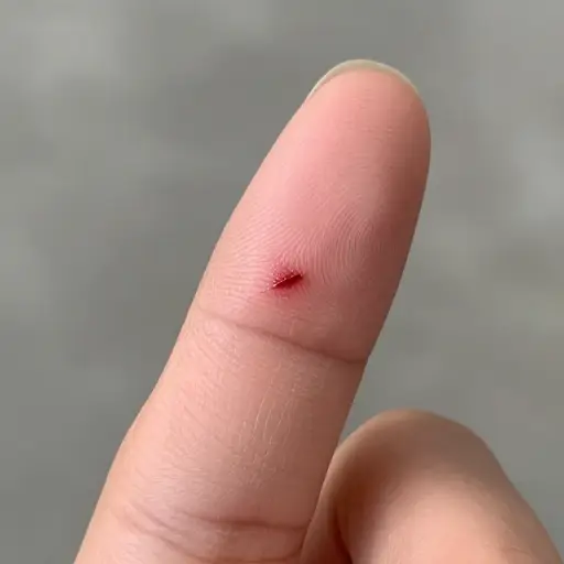 我手指上有个小伤口。