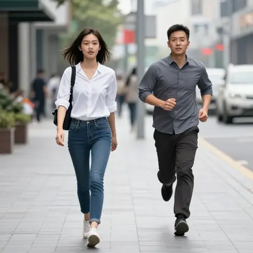 她走得太快了，我跟不上她。