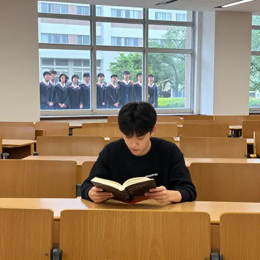 他留在大学完成博士学位，而他的朋友们都毕业了。