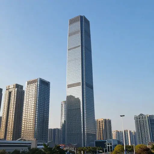 那栋高楼在城市天际线上很显眼。