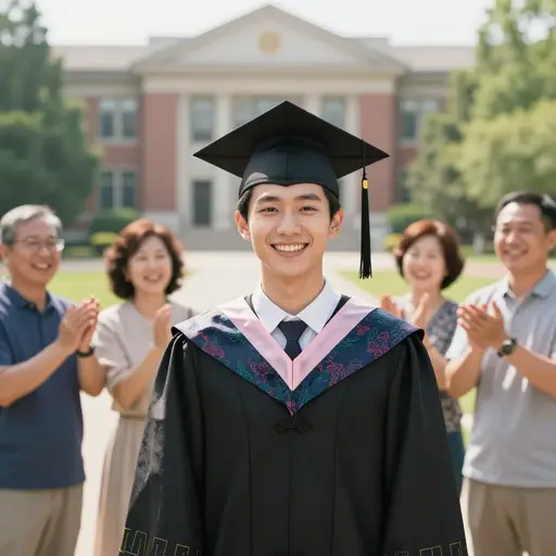他家庭的资助帮他读完了大学。