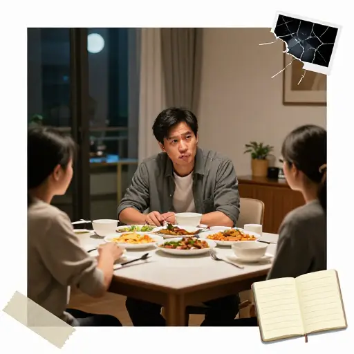 饭桌上，我不敢提起那个敏感话题。