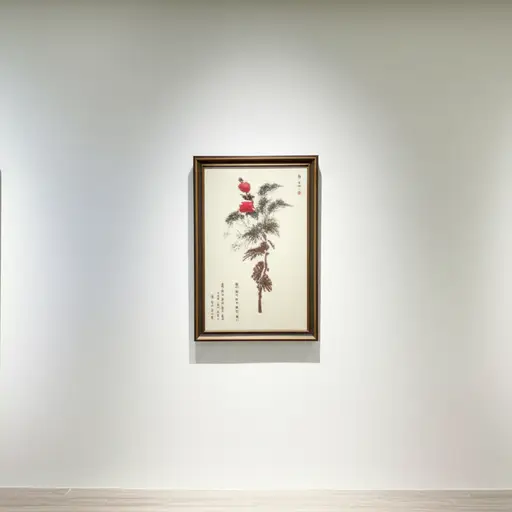 请将这幅画居中挂在墙上。