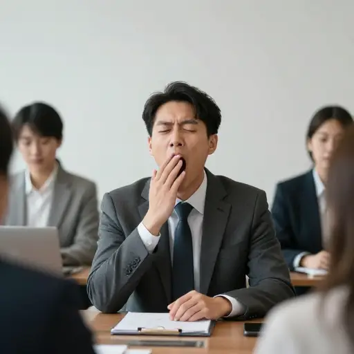 他在会议期间大声打哈欠。