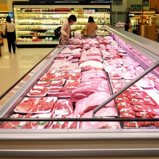 超市里的新鲜肉类区总是很受欢迎。