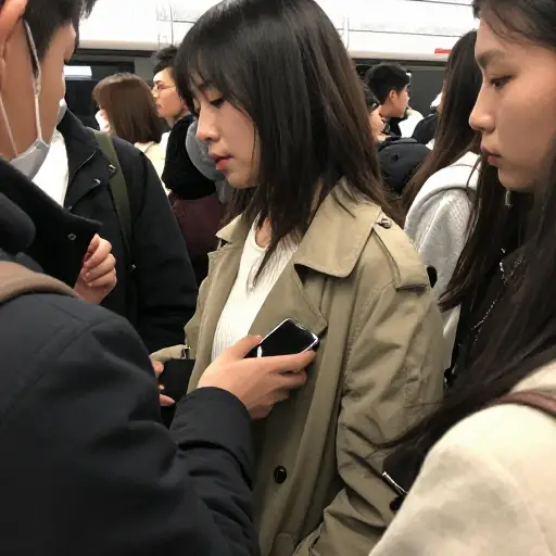 地铁站台上，一名扒手趁人多时偷走了她的手机。
