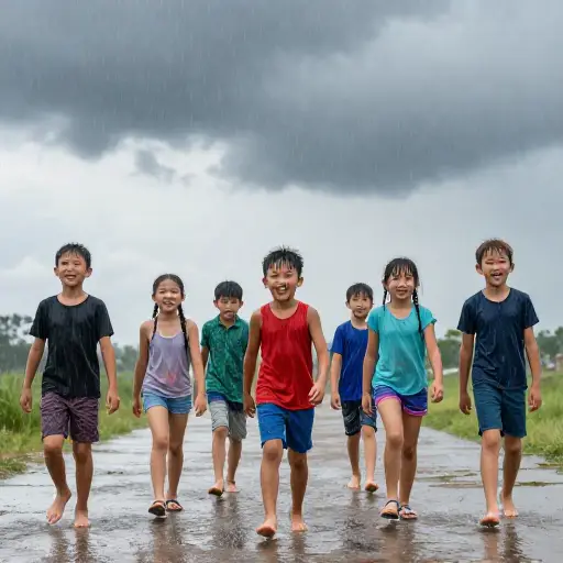 我们玩到雨停吧。
