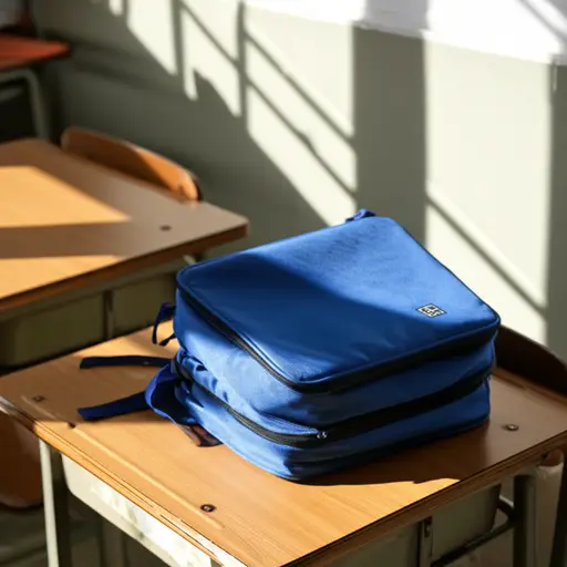 某个学生把书包落在了教室里。