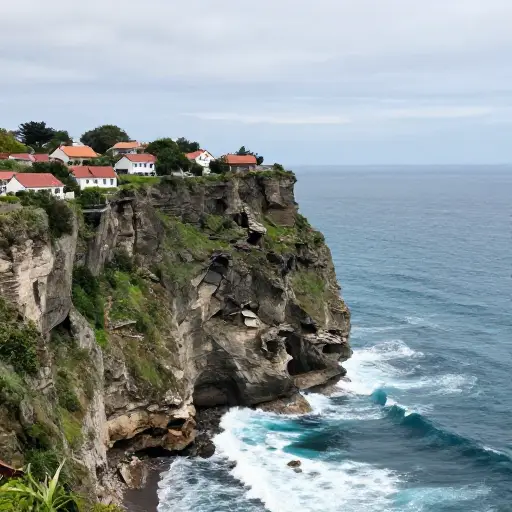 海岸侵蚀威胁着许多建在悬崖上的村庄。