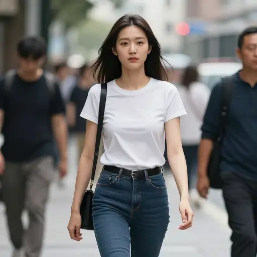 她是个走路很快的人。