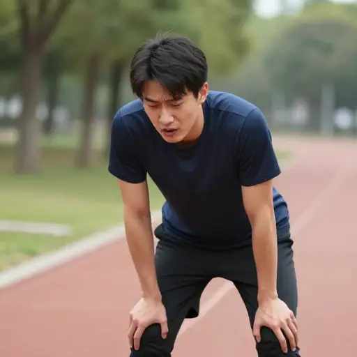 我跑得太快了，只能气喘吁吁地说‘等等我’。