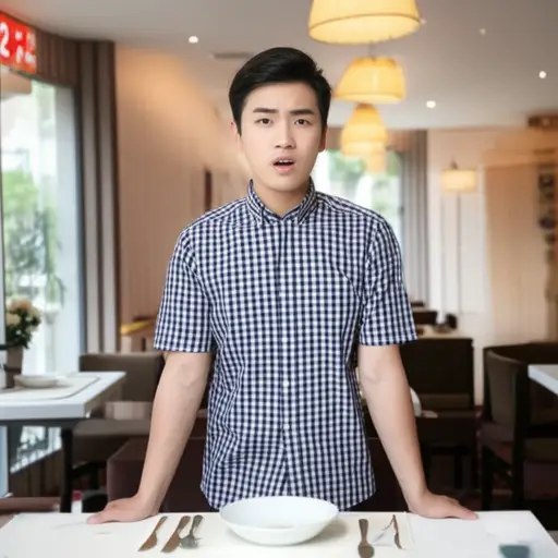 当被问到想吃什么时，他只是犹豫地重复说着'哇哇'。
