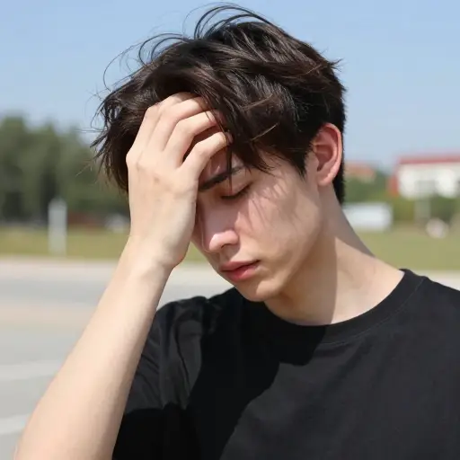 我在炎热中差点晕倒。
