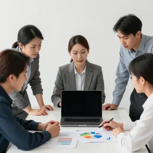 她自信地向团队展示数据。