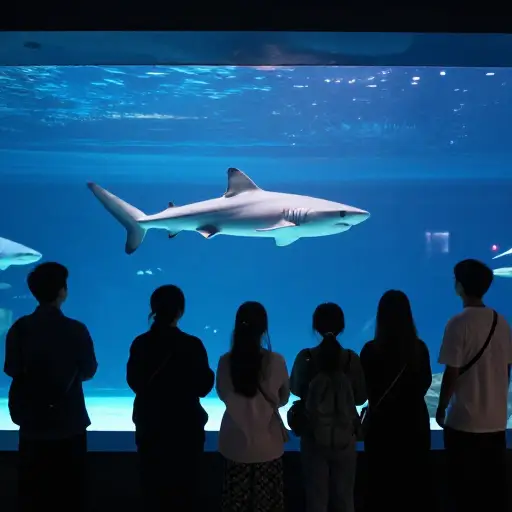 他们去水族馆看了一条幼鲨。
