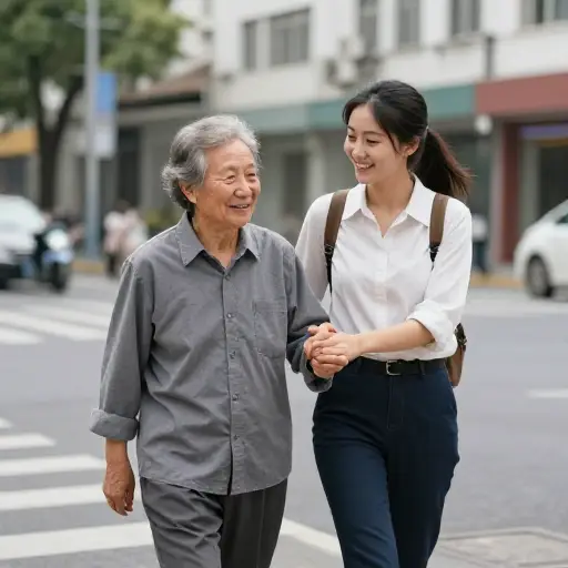 她从帮助他人中获得快乐。