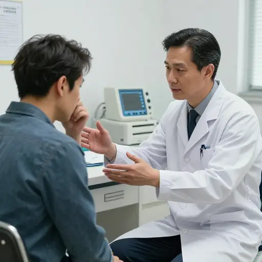 医生解释说，压力有时会导致身体疾病。