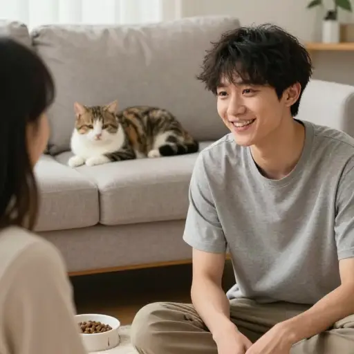 “我不在时你能喂猫吗？” “没问题，我很乐意。”