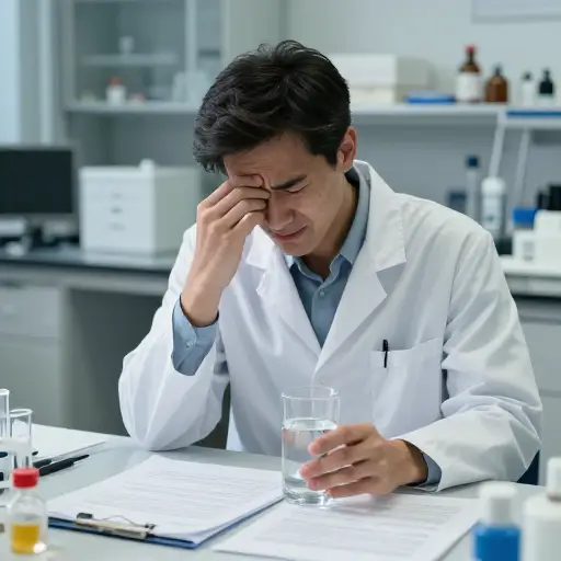 他被迫服药，这妨碍了他的研究。