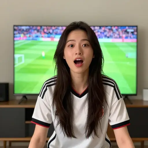 她是个足球迷。