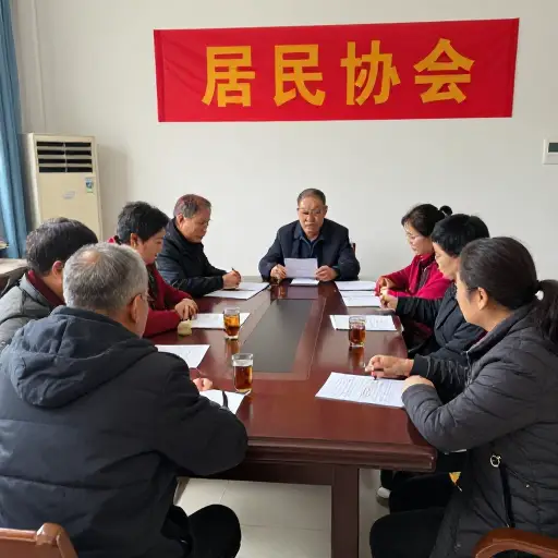 新成立的居民协会昨天举行了第一次会议。
