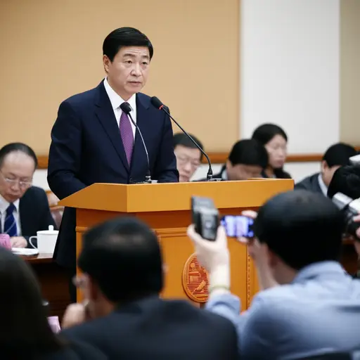 该官员在新闻发布会上为其政策决策道歉。
