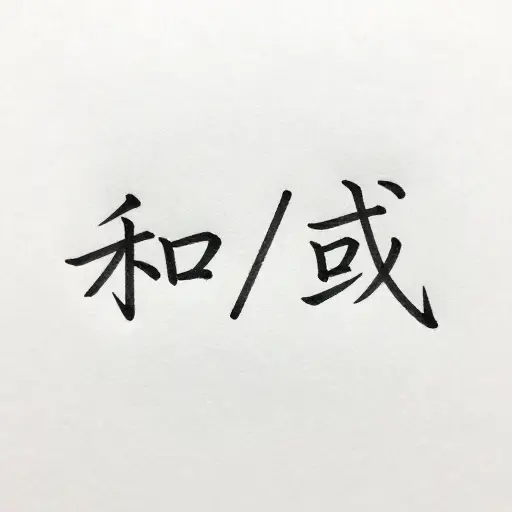 使用斜杠来表示选择，例如在'和/或'中。