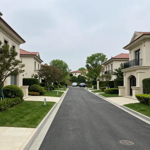 她住在一个房子都很大的高档社区里。