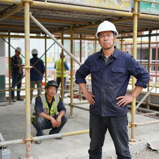 那位建筑工人被抓到偷懒装病——他已经在脚手架后面躲了好几个小时了。