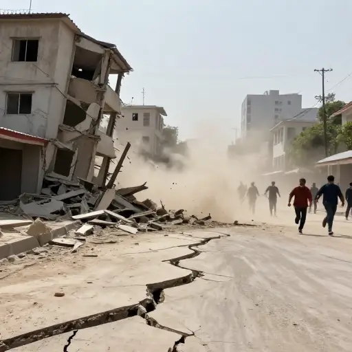地震的暴力在数英里外都能感受到。