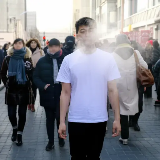 奇怪的是，他竟然在这么冷的天气里只穿了一件T恤。