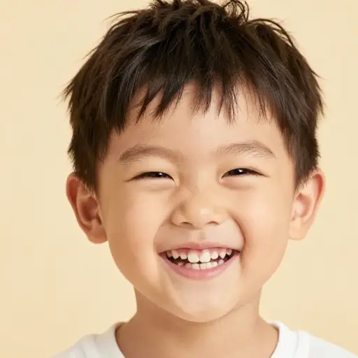 孩子天真无邪的笑容总能温暖人心。