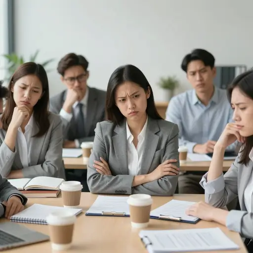 员工对新政策普遍感到不满。