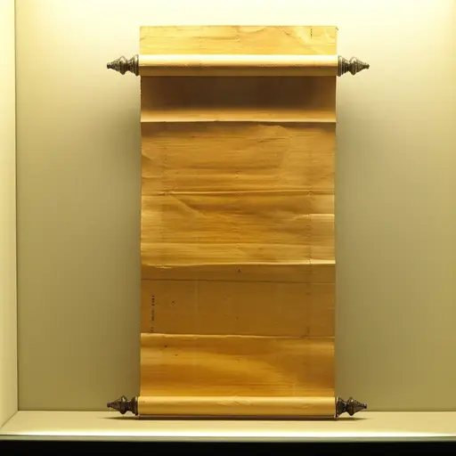 博物馆展出了一份珍贵的古代卷轴。