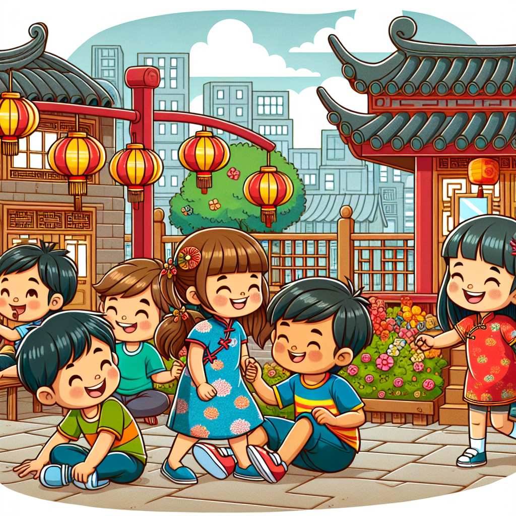 我和我的哥哥弟弟们一起玩耍。