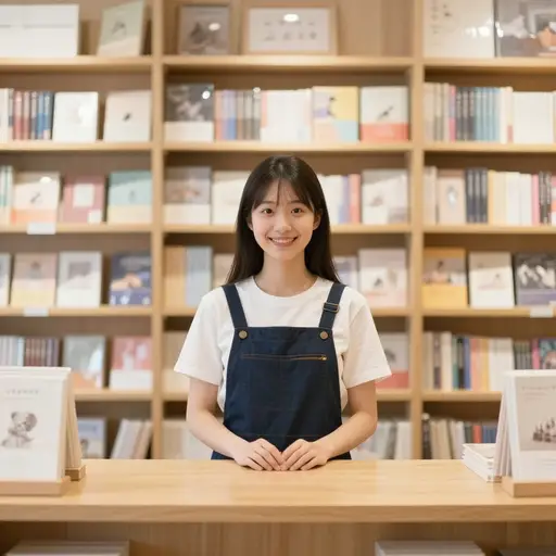 她是一家书店的销售员。