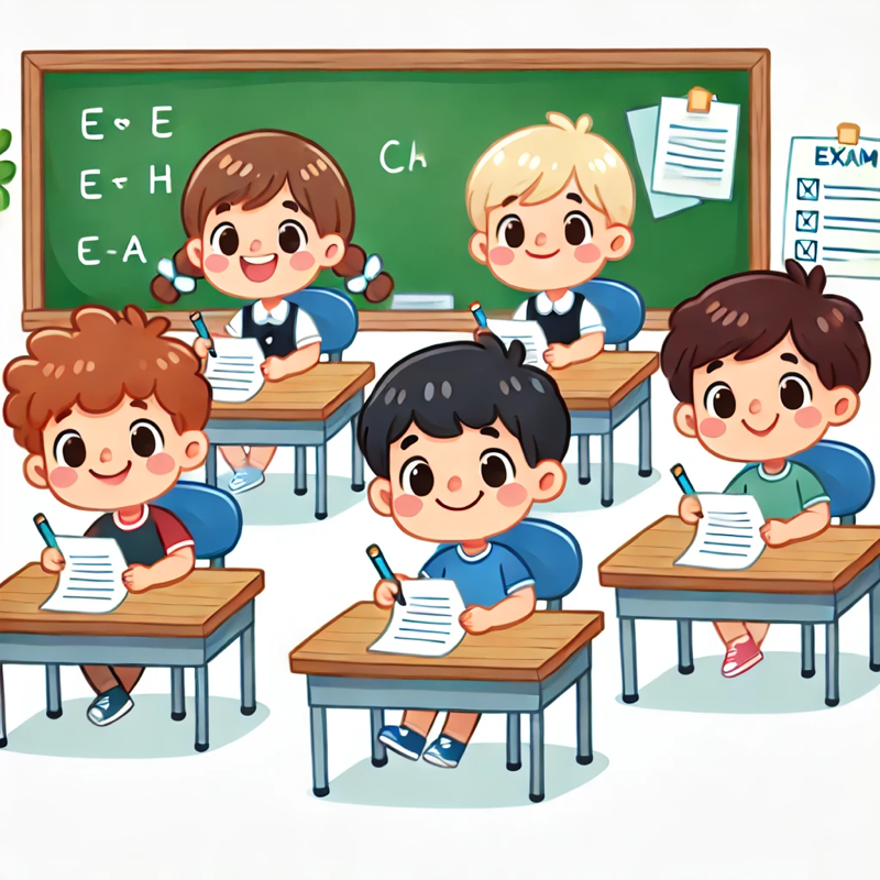 六月，我们为期末考试努力学习。