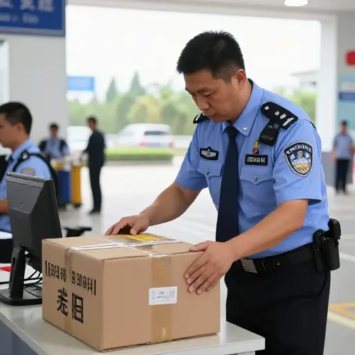海关官员对进口产品进行了检查。