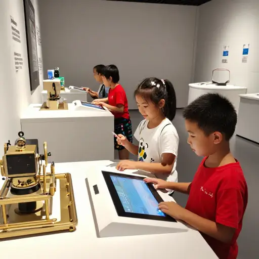 这是一个交互式博物馆，孩子们可以主动操作展品。