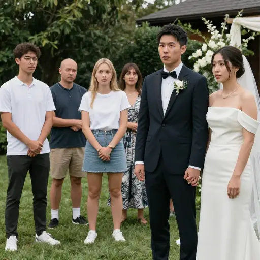 她认为我们参加婚礼的着装不得体。