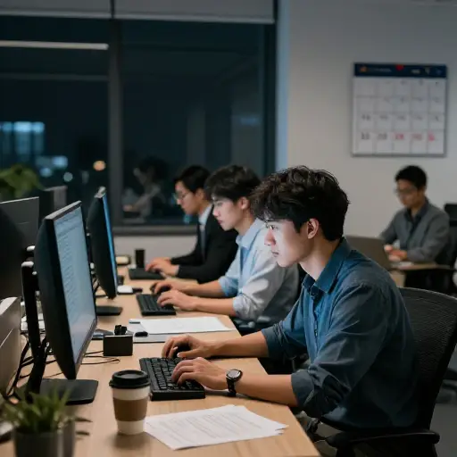 随着最终期限的临近，团队夜以继日地工作。