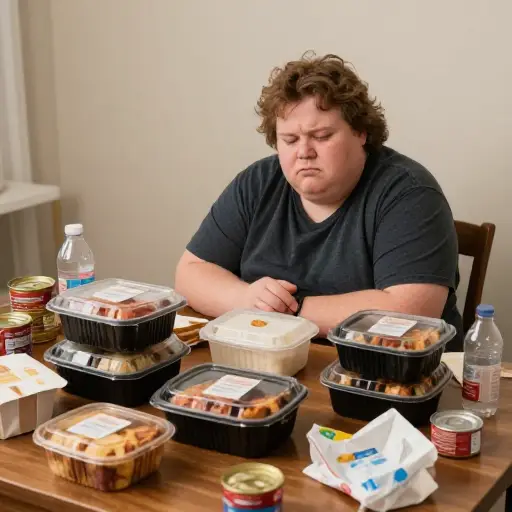 食用预制餐、快餐和罐装食品不仅导致体重增加，还引起健康问题。