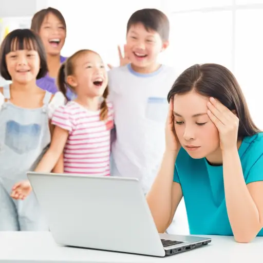 孩子们的笑声让我无法专心工作。