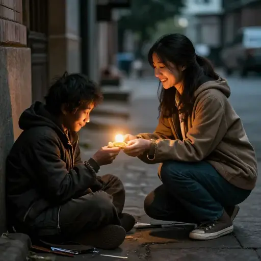 她的善良是这个冷漠世界里的一颗珍珠。