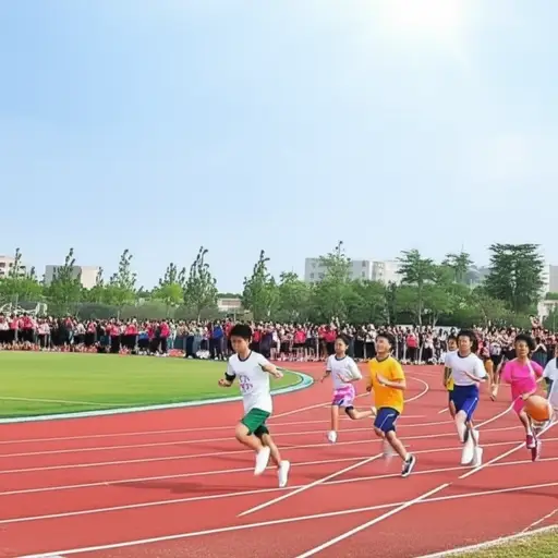 我们学校每年都举办跑步比赛。