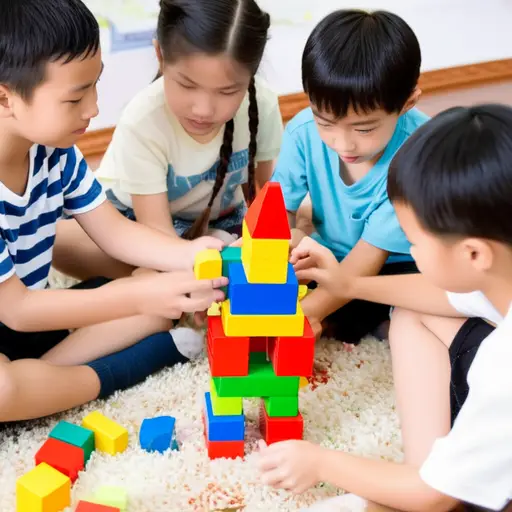 孩子们用积木搭了一个小立方体。