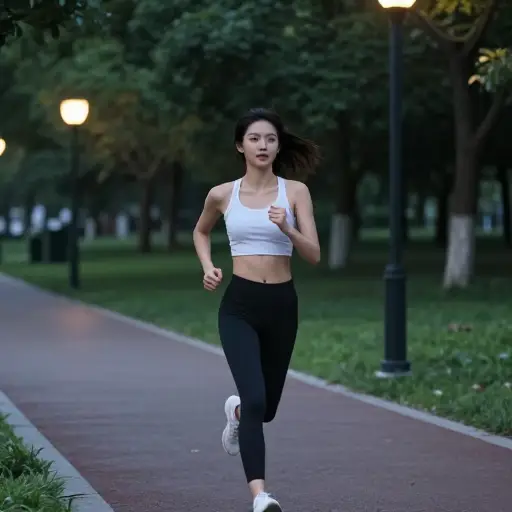 她大多数晚上锻炼，通常是跑步。