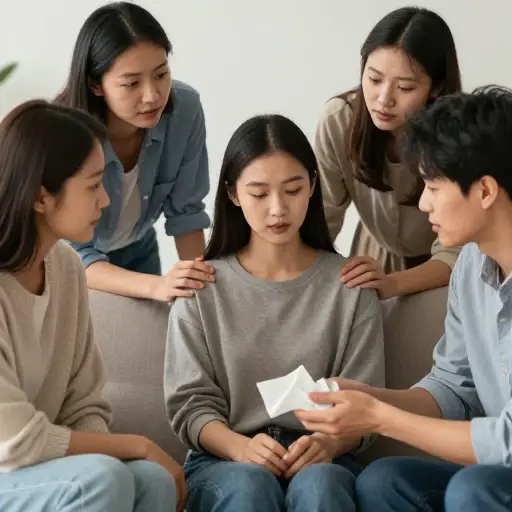 朋友们的支持对于帮助她度过悲痛期至关重要。